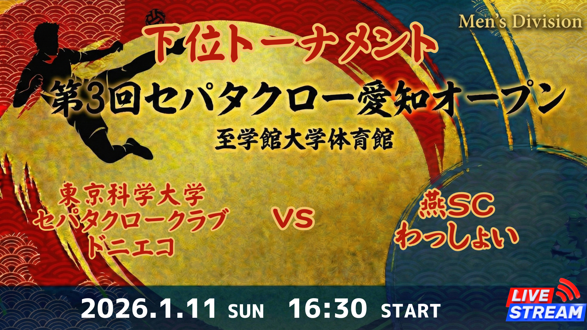 Men's Division 東京科学大学セパタクロークラブ ドニエコ vs 燕SC わっしょい
