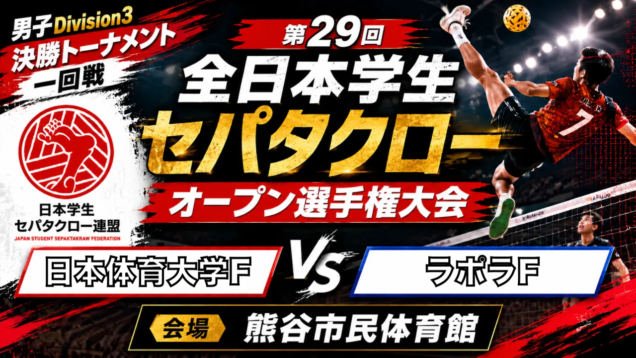【男子Division3 一回戦】日本体育大学F vs ラポラF